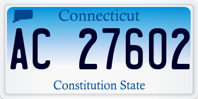 CT license plate AC27602