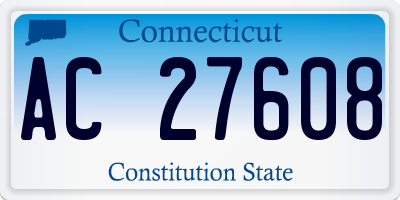 CT license plate AC27608