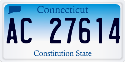 CT license plate AC27614