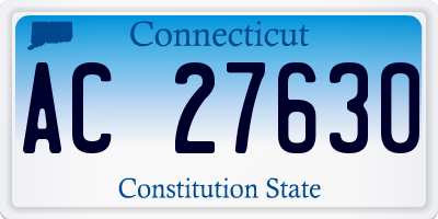 CT license plate AC27630