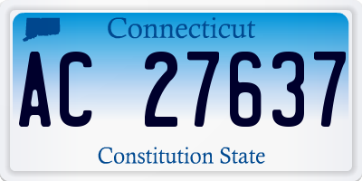 CT license plate AC27637