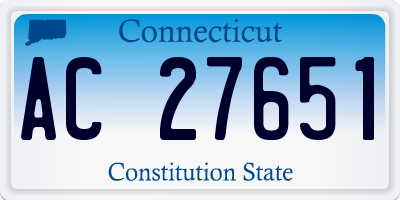 CT license plate AC27651