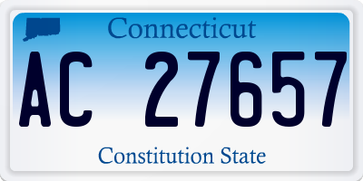 CT license plate AC27657