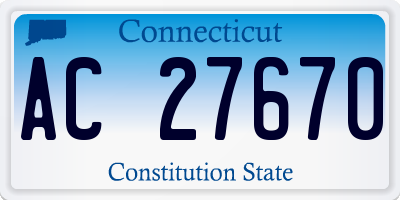CT license plate AC27670