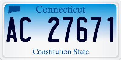 CT license plate AC27671