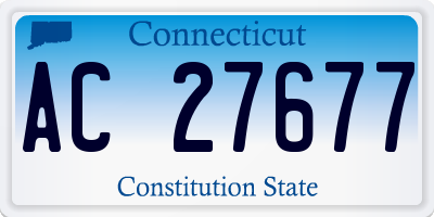 CT license plate AC27677