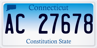 CT license plate AC27678