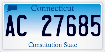 CT license plate AC27685