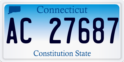 CT license plate AC27687