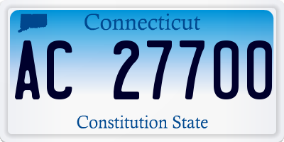 CT license plate AC27700