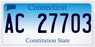 CT license plate AC27703
