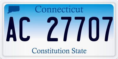 CT license plate AC27707