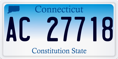 CT license plate AC27718