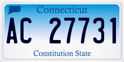 CT license plate AC27731
