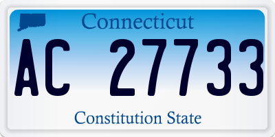 CT license plate AC27733