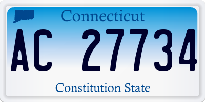 CT license plate AC27734