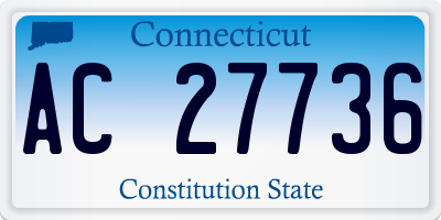 CT license plate AC27736