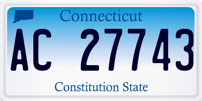 CT license plate AC27743