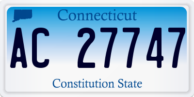 CT license plate AC27747