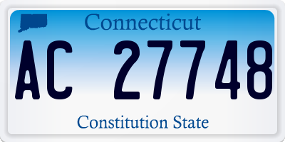 CT license plate AC27748