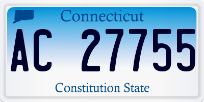 CT license plate AC27755