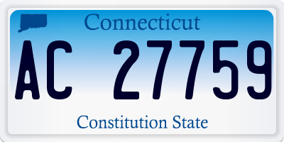 CT license plate AC27759