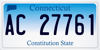 CT license plate AC27761