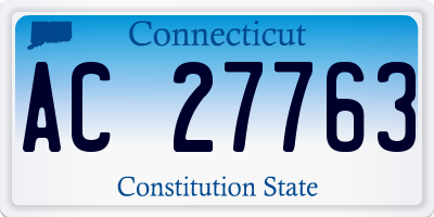 CT license plate AC27763