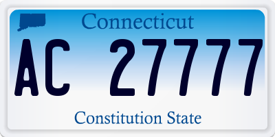 CT license plate AC27777