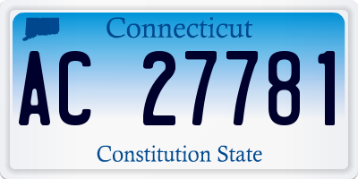 CT license plate AC27781