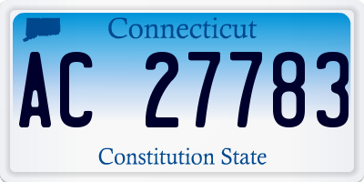 CT license plate AC27783