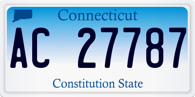 CT license plate AC27787