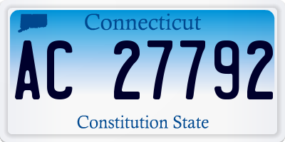 CT license plate AC27792