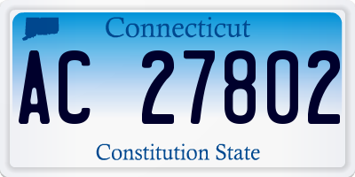 CT license plate AC27802