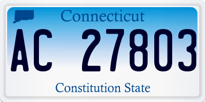 CT license plate AC27803