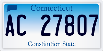 CT license plate AC27807