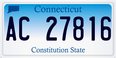 CT license plate AC27816