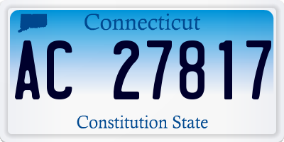 CT license plate AC27817