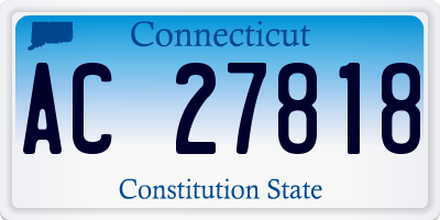 CT license plate AC27818