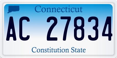 CT license plate AC27834