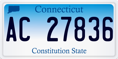 CT license plate AC27836