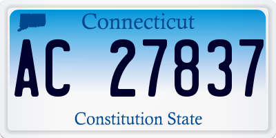 CT license plate AC27837