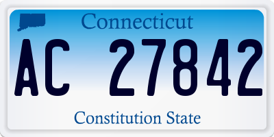 CT license plate AC27842