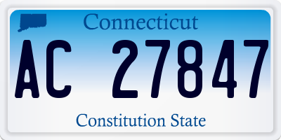 CT license plate AC27847