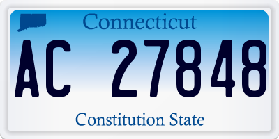 CT license plate AC27848