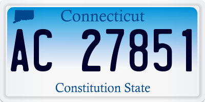 CT license plate AC27851