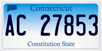 CT license plate AC27853