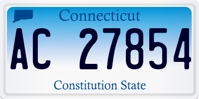 CT license plate AC27854