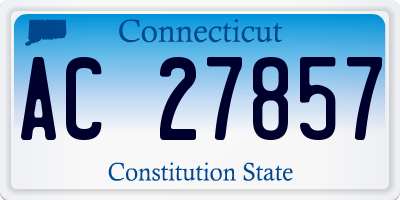 CT license plate AC27857