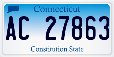 CT license plate AC27863